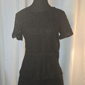 H&M Elegant Black Lace Mini Dress